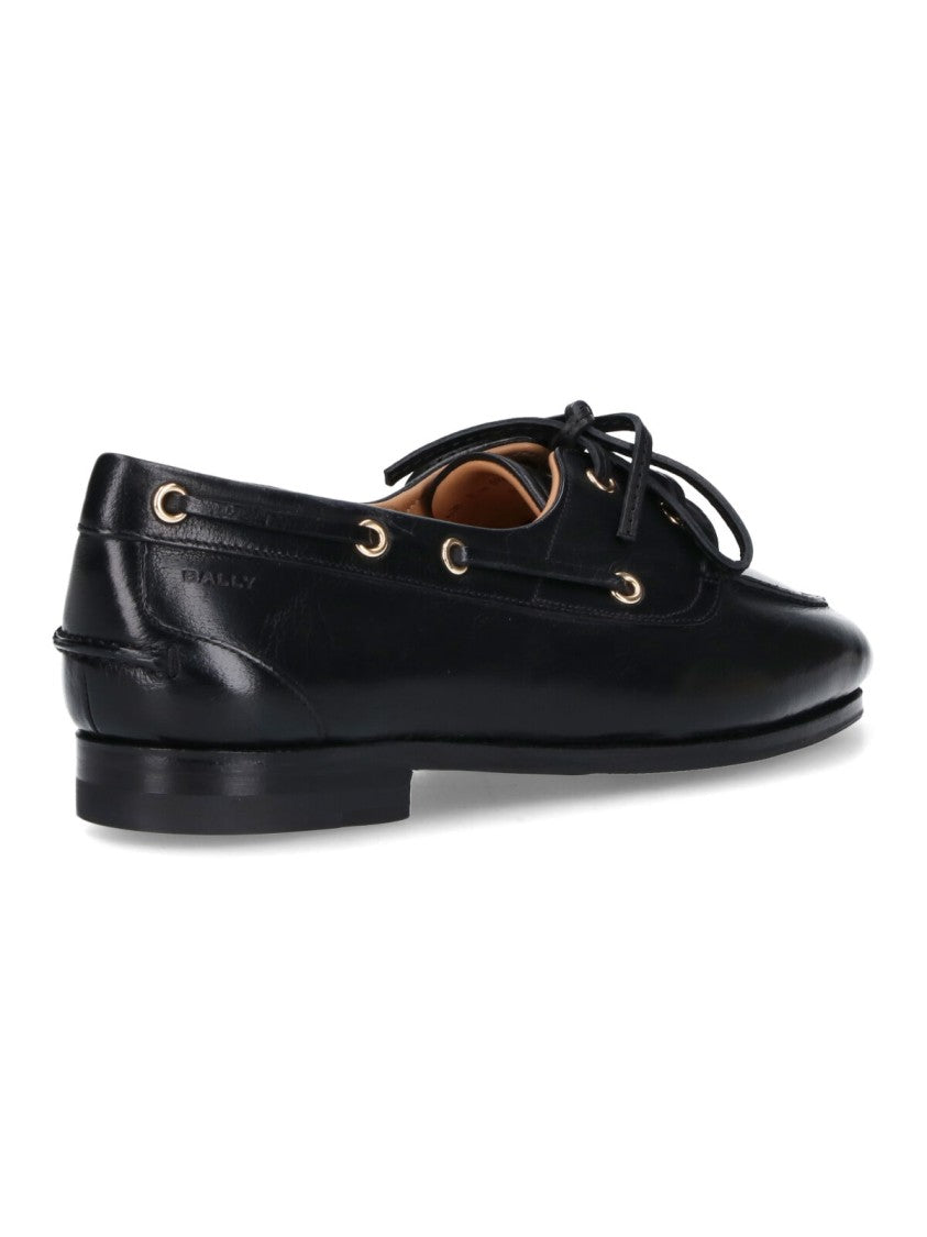 Bally Round Toe Slip-On Moccasins With Tonal Logo Detail