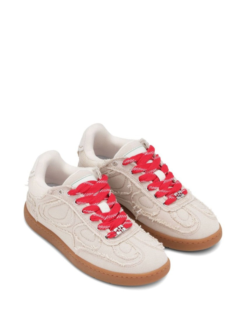 Ganni Beige Sneakers With Contrasting Gum Sole