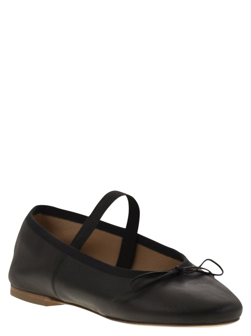Anniel Leather Ballerina And Elastic Band