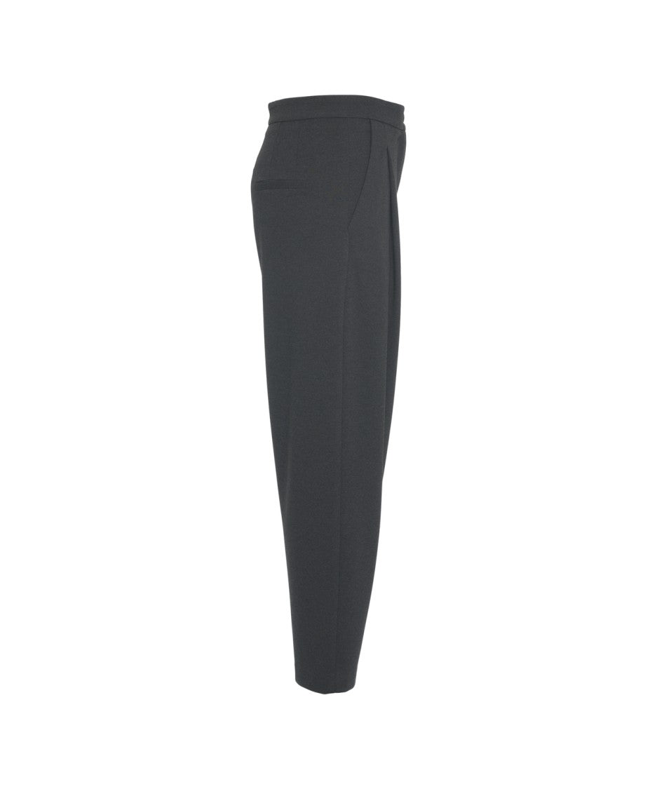 Erika Cavallini Tailored Black Pleated Trousers With High Waist Design