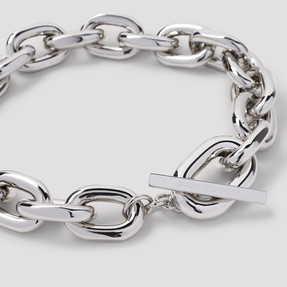 Rabanne Metallic Chain Link Necklace With Design