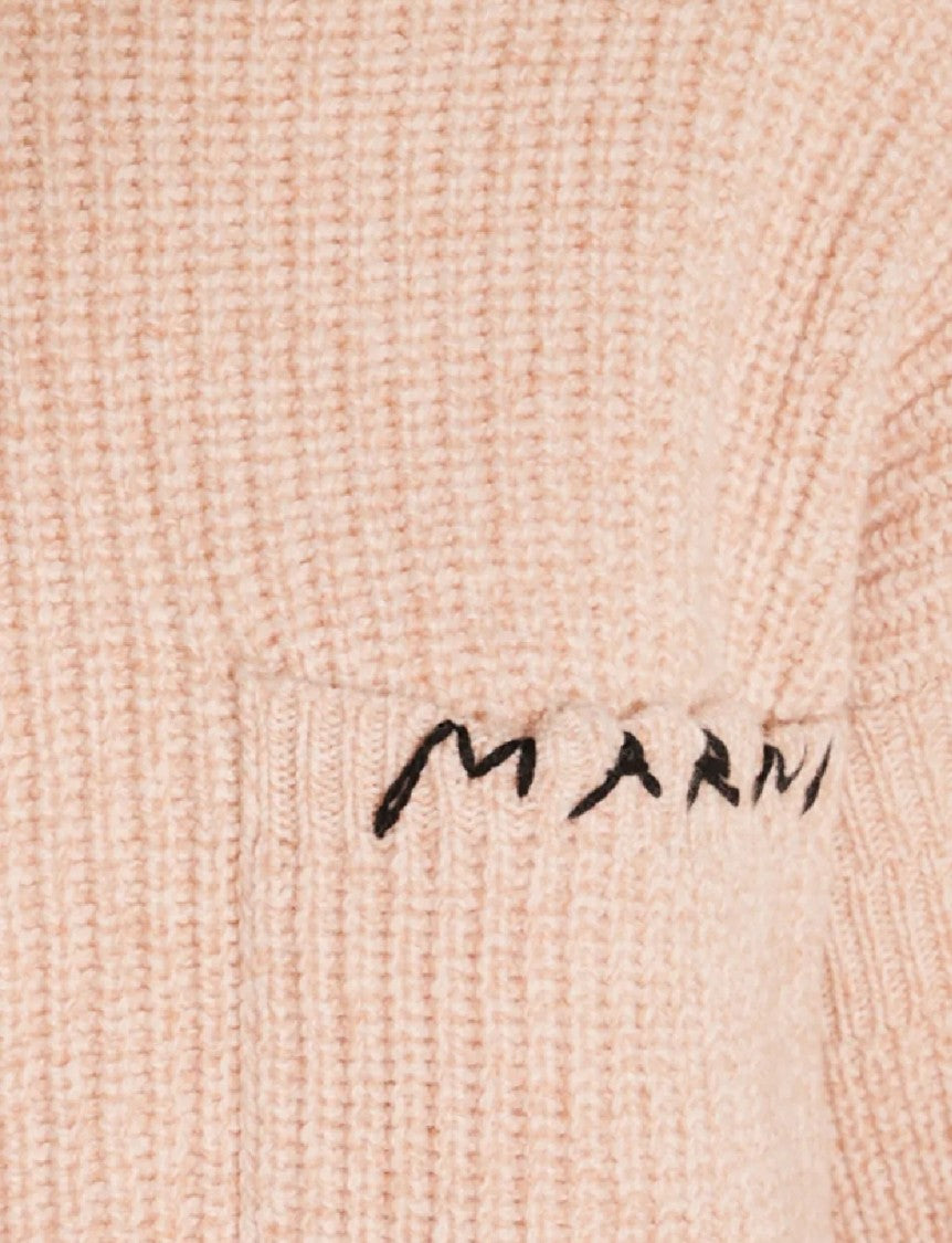 Marni Ribbed High-Neck Sweater With Thumbholes