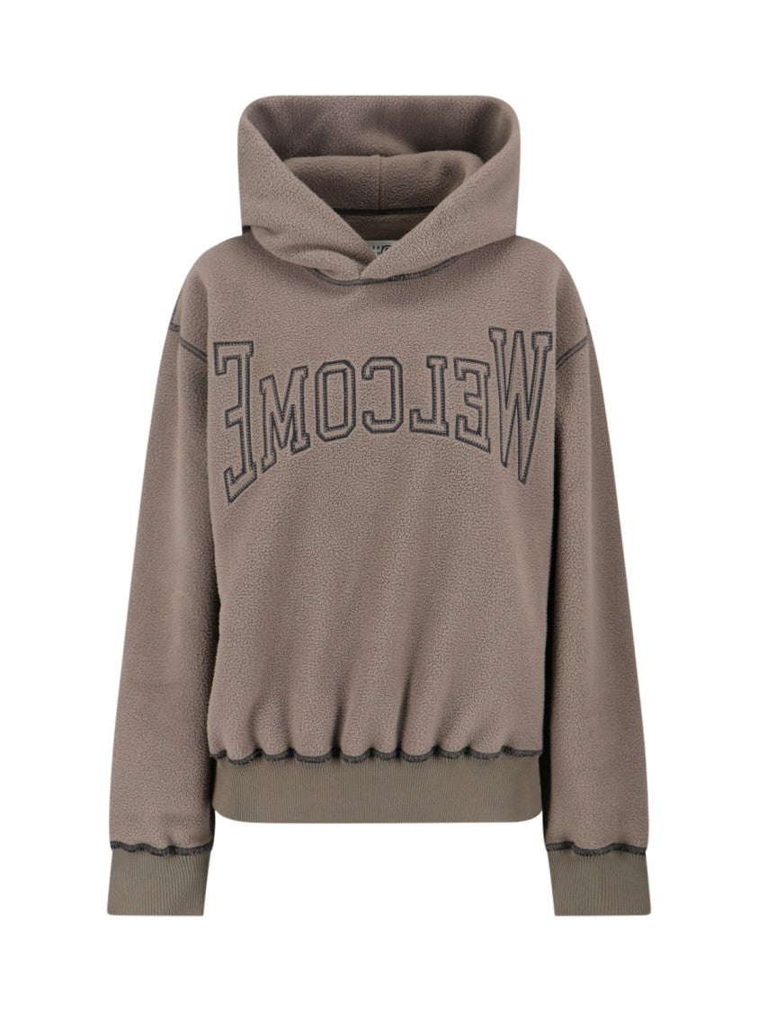 Mm6 By Maison Margiela Teddy Taupe Fabric Hoodie
