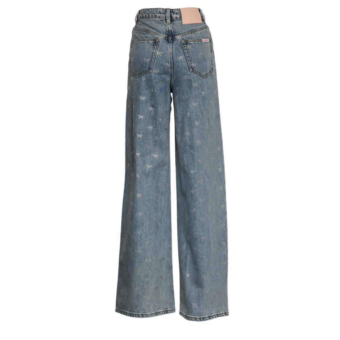 Self-Portrait Light Blu Diamante Bow Jeans