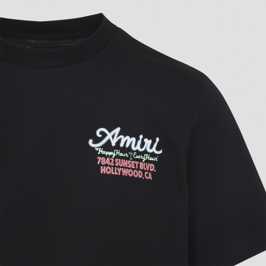 Amiri Neon Lights Os Black Cotton T-Shirt