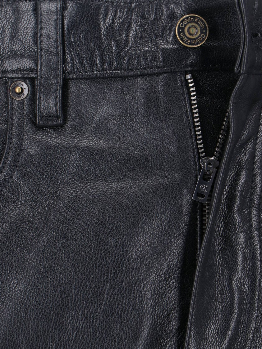 Calvin Klein Goat Leather Pants – Black