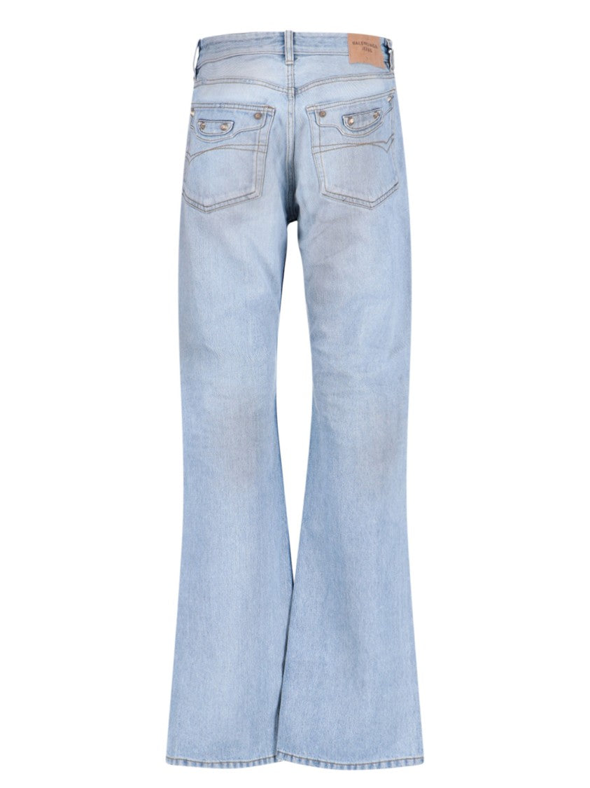 Balenciaga Straight-Leg Blue Denim Jeans With Traditional Five-Pocket Styling