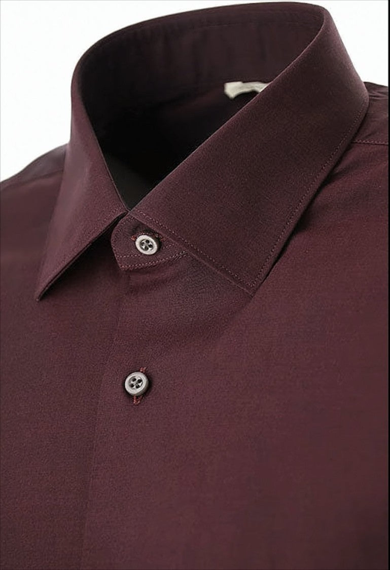De Siena Bordeaux Shirt With Buttoned Cuffs