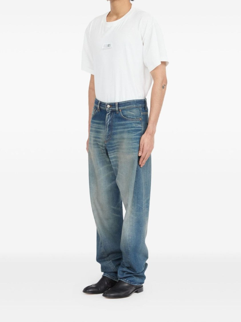Mm6 By Maison Margiela Faded Blue Jeans With Relaxed Fit