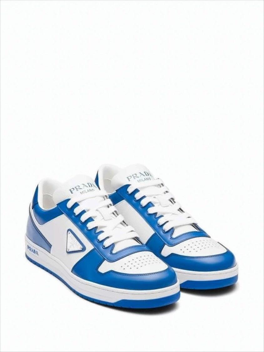 Prada Low-Top Sneakers With Perforated Panels And Triangular Logo