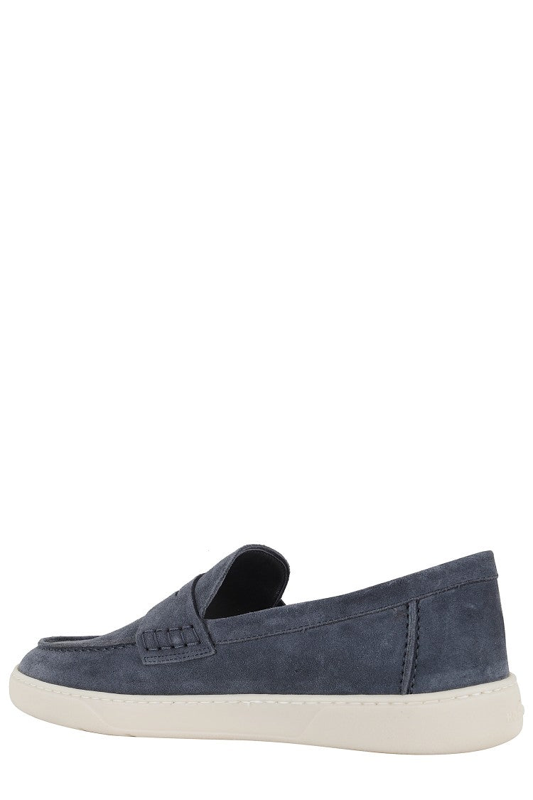 Hogan Suede Moccasin With Stitched Mask