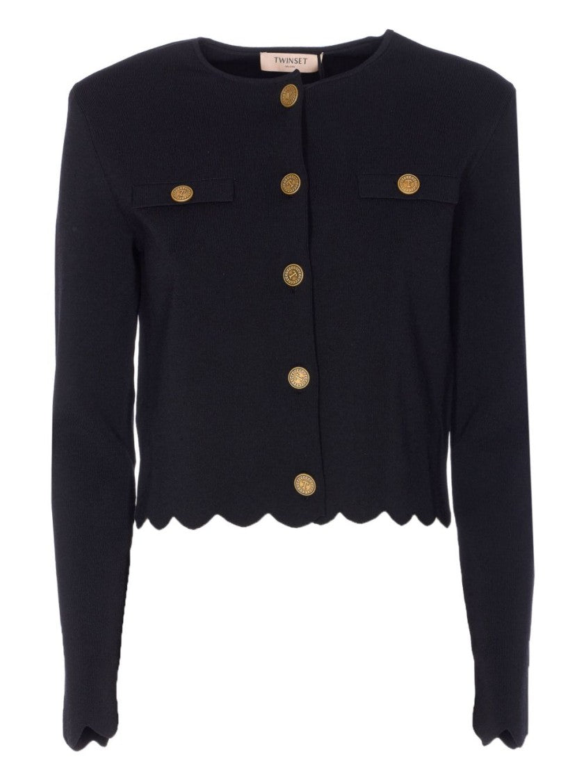 Twin-Set Cropped Twin-Set Black Jacket