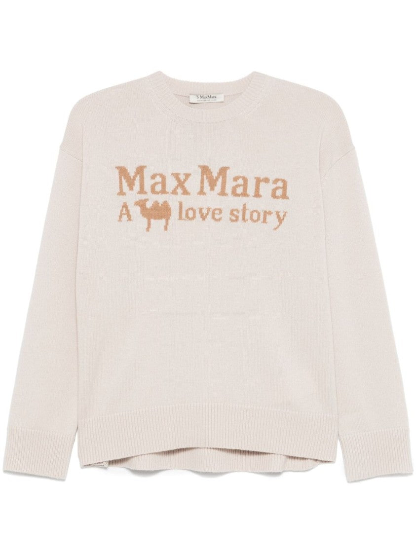 Max Mara Relaxed Fit Knit Sweater With Whimsical Graphic Design
