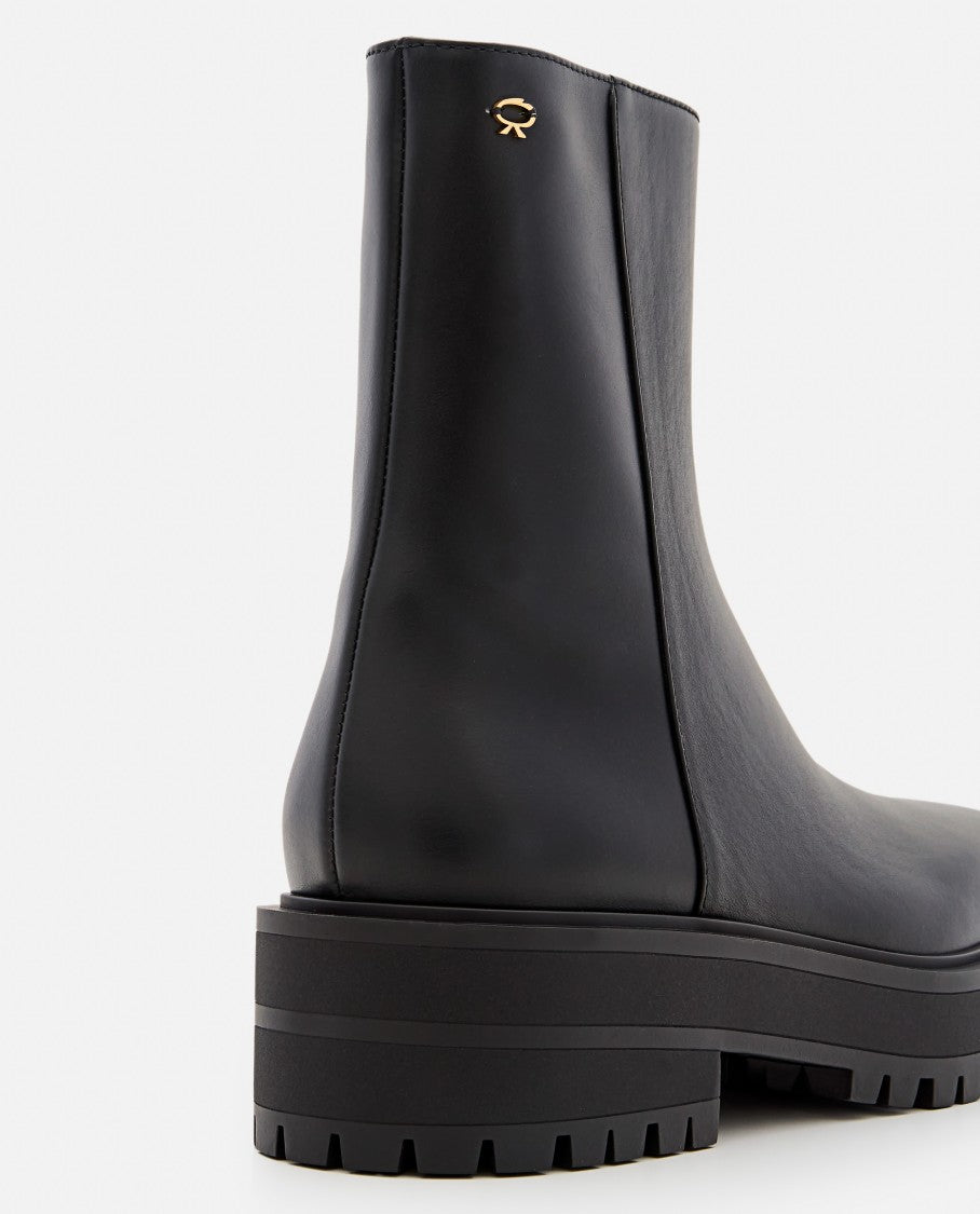 Gianvito Rossi Leather Combat Boots