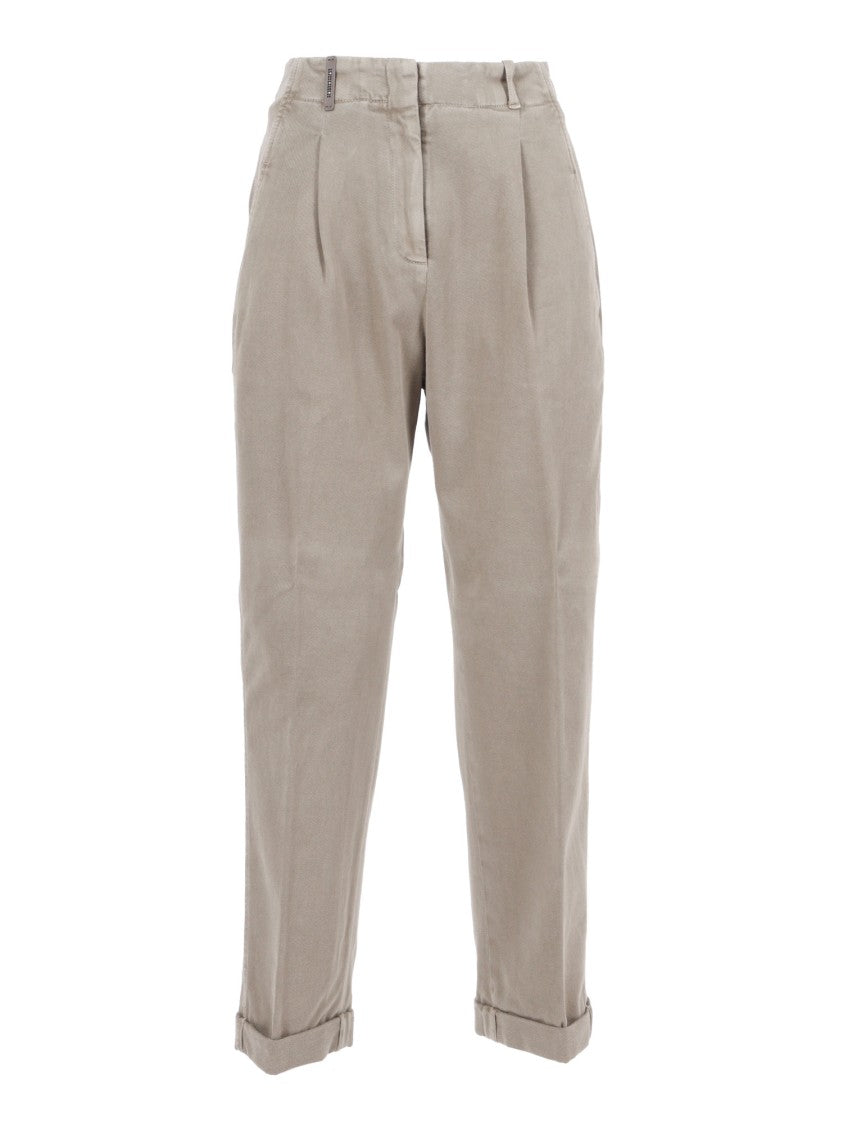 Peserico Relaxed Fit Trousers With Tapered Leg