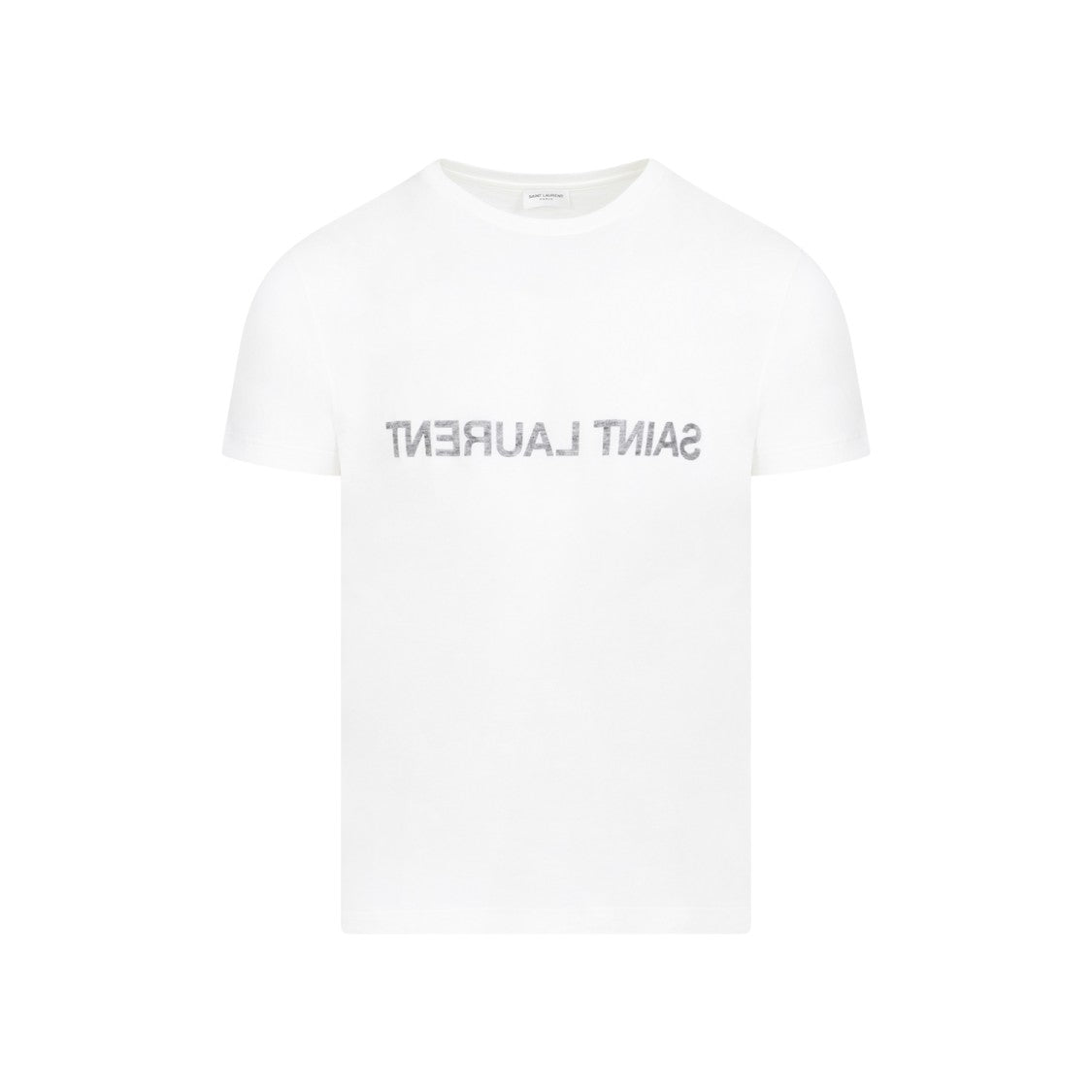 Saint Laurent White Cotton Reverse Logo T-Shirt