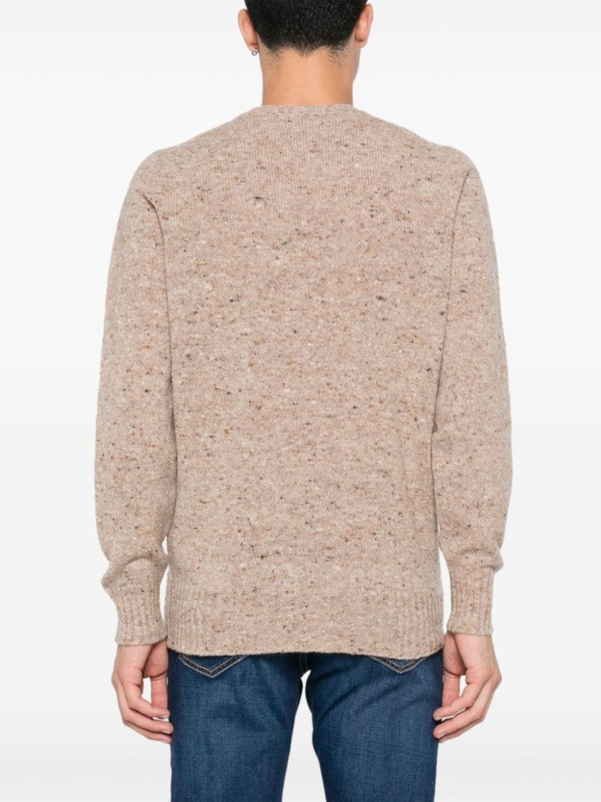 Drumohr Sand Beige Long Sleeve Crew Neck Sweater