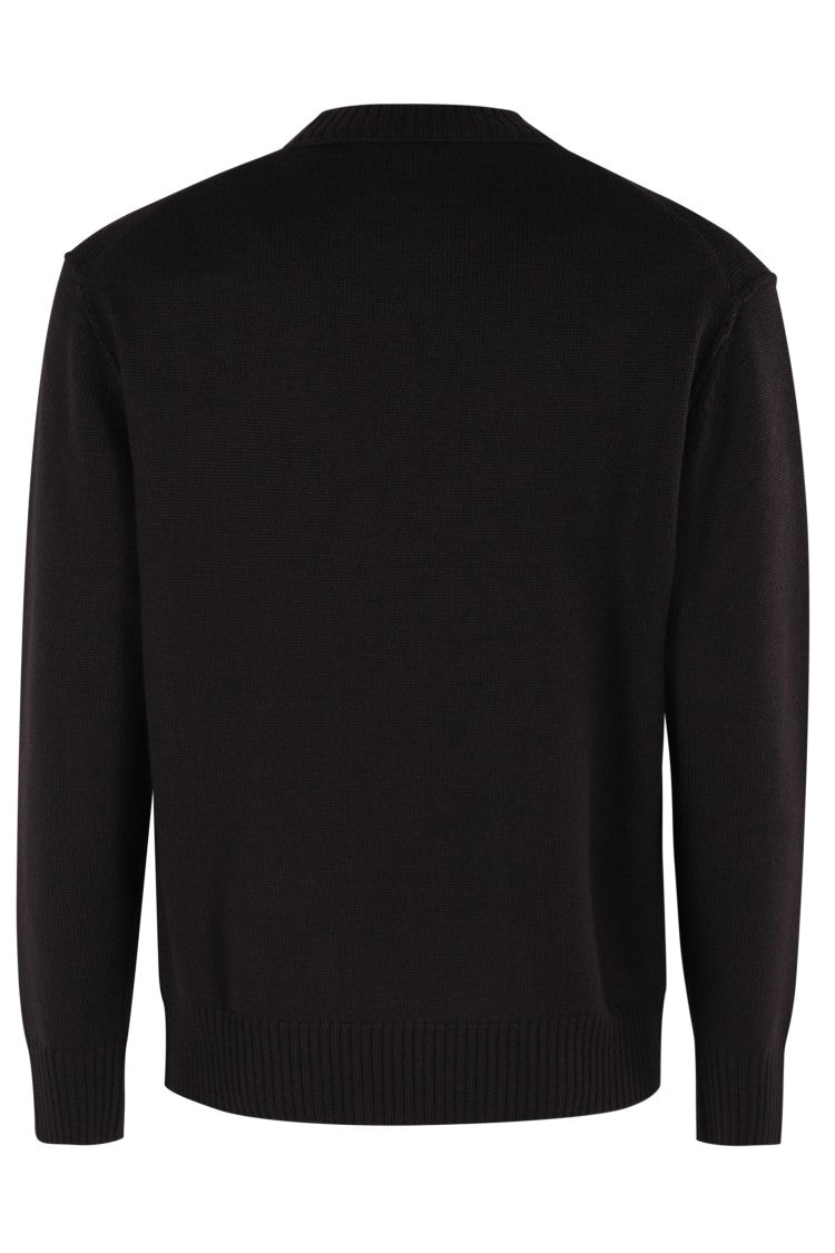 Paolo Pecora Crew Neck Black Wool Sweater