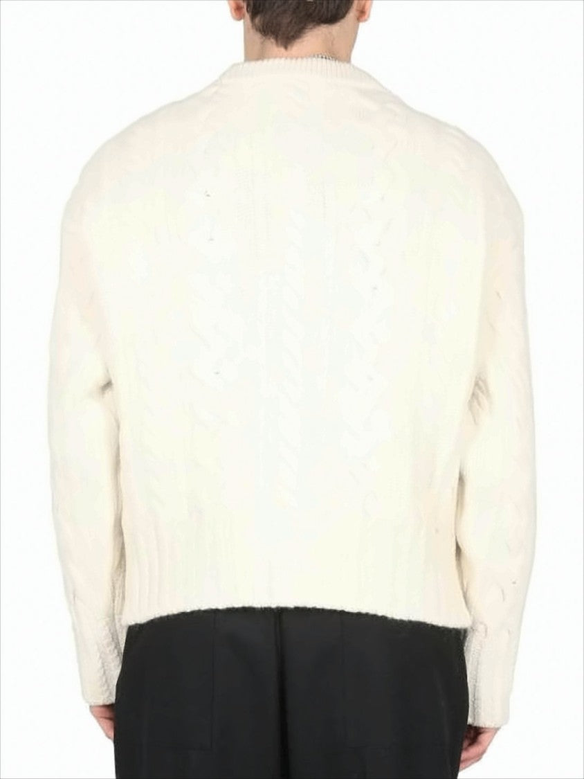 Ami Knit Sweater With Classic Cable Design