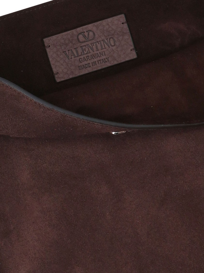 Valentino Garavani Structured Brown Handbag With Design