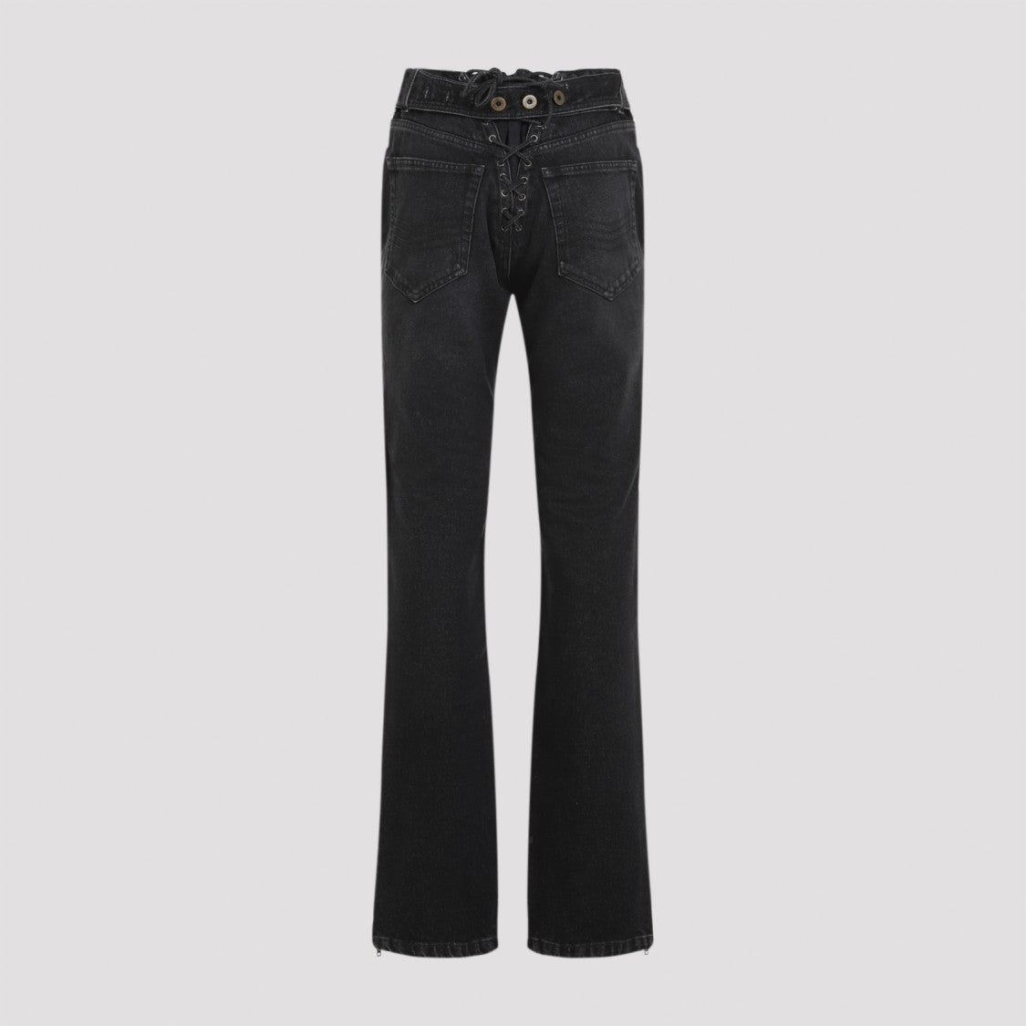 Jean Paul Gaultier Denim Jeans With Lacing And Knee Bonding Detail