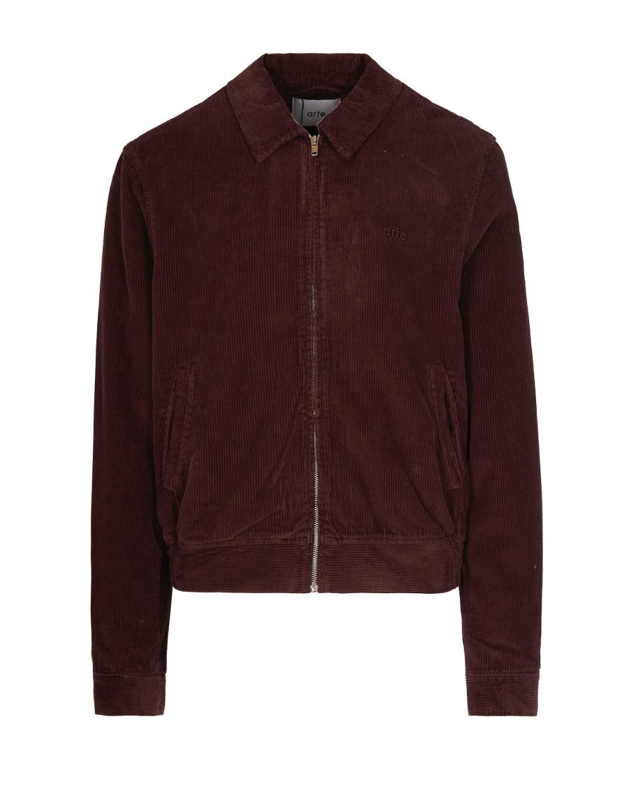 Arte Antwerp Corduroy Jacket With Classic Collar And Zip Closure