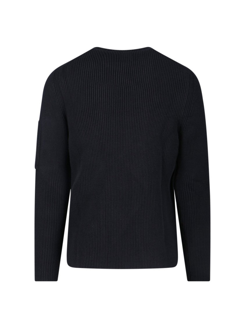 C.P. Company Logo Crewneck Sweater – Black