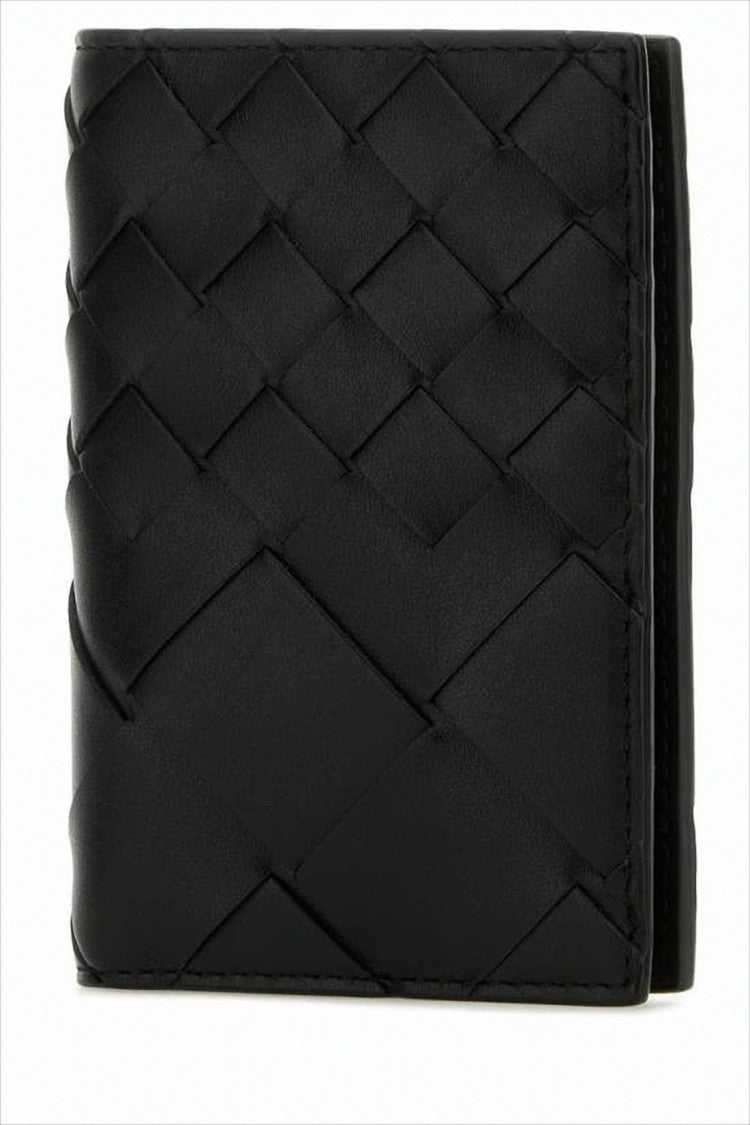Bottega Veneta Woven Black Leather Card Wallet