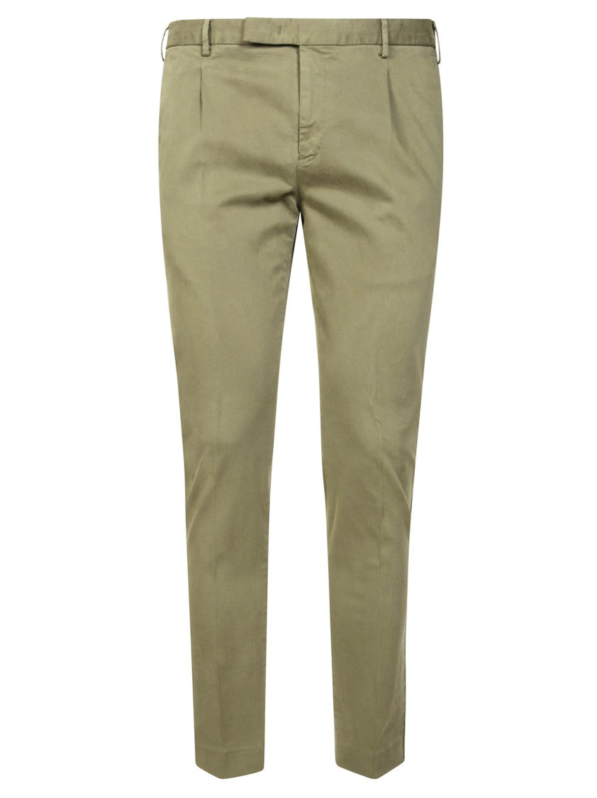 Pt01 Tailored Slim-Fit Pants With Front Pleats