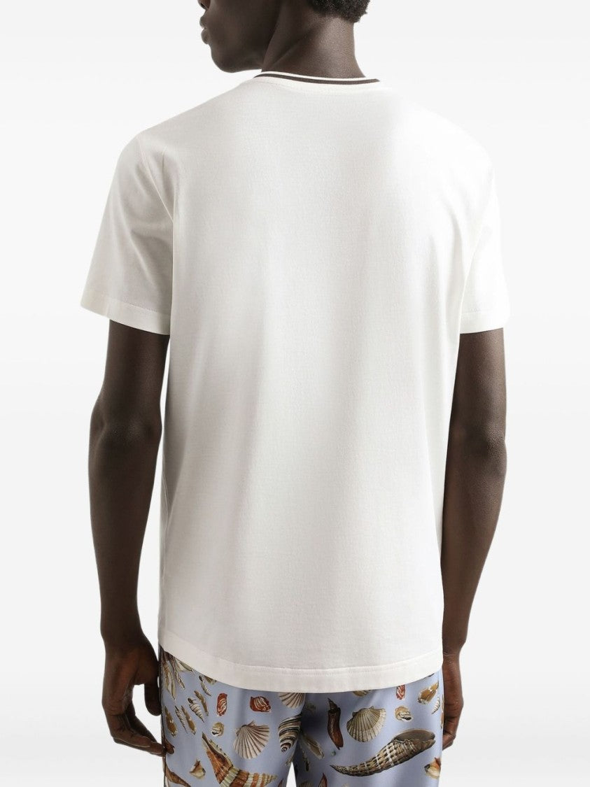 Dolce & Gabbana Embroidered Logo T-Shirt With Contrasting Trim