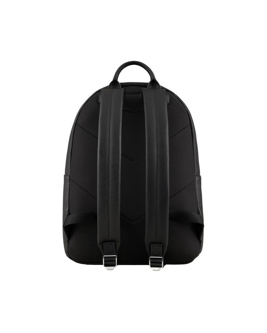 Emporio Armani Roundshape Backpack In Recycled Leather – Black
