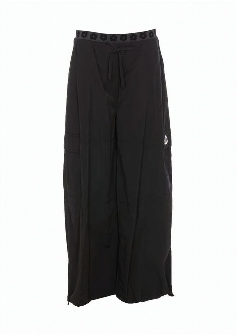 Kenzo Wide-Leg Floral Pattern Pants With Drawstring Waist