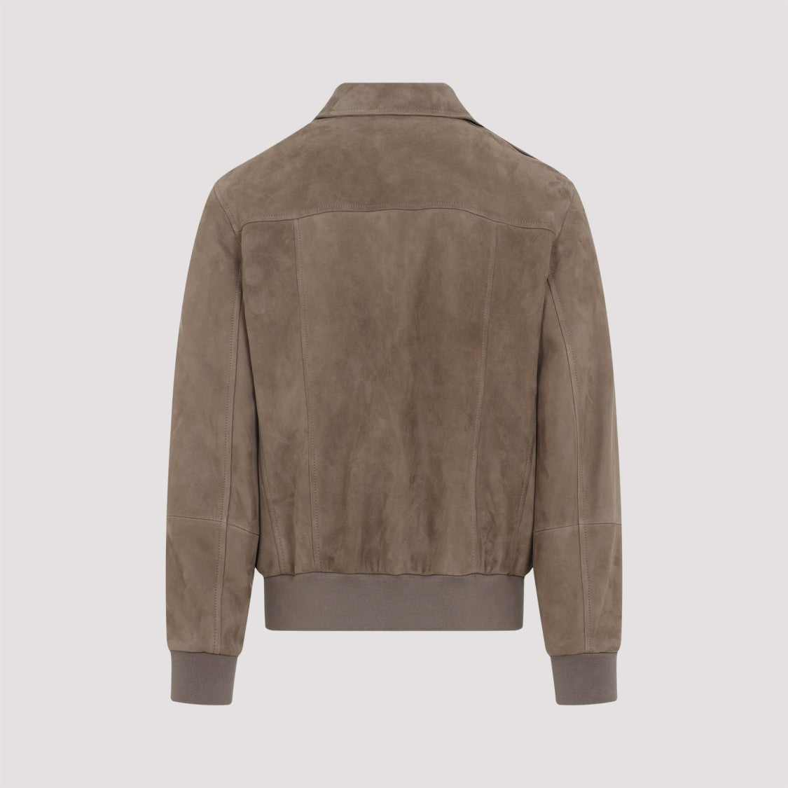 Brunello Cucinelli Brown Leather Bomber Jacket