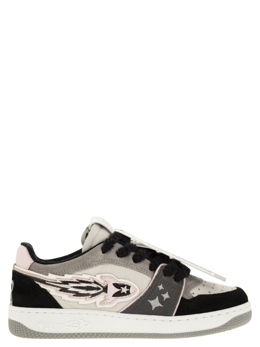 Enterprise Japan Ej Egg Rocket - Leather Trainers With Logo