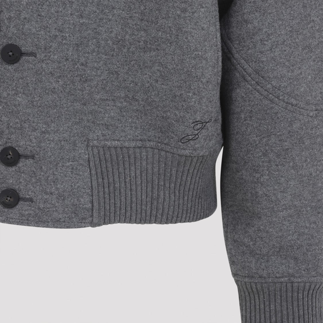 Jacquemus Le Bomber Feltro Grey Wool Jacket