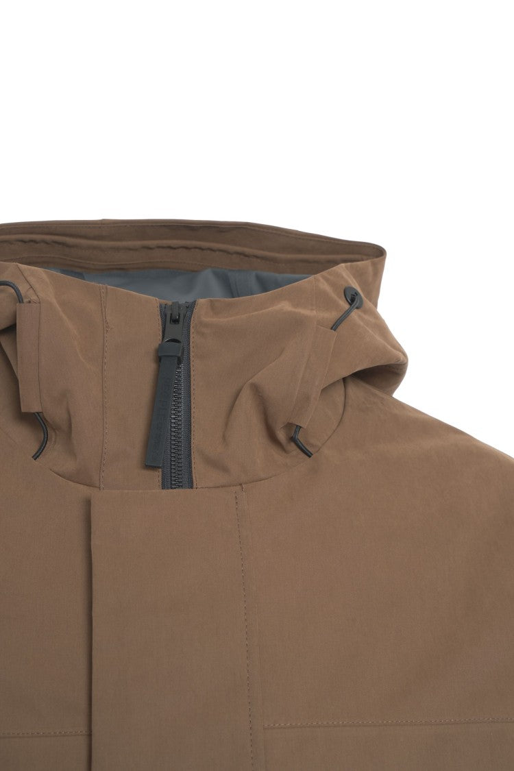 People Of Shibuya Versatile Brown Parka With Removable Inner Jacket And Practical Features