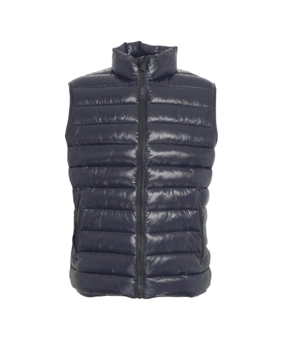 Save The Duck Quilted Vest With Plumtech Padding And High Collar