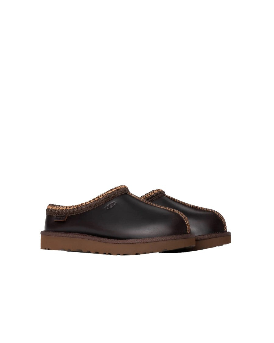 Ugg Women's Tasman Leather Slide In Regenerated Black