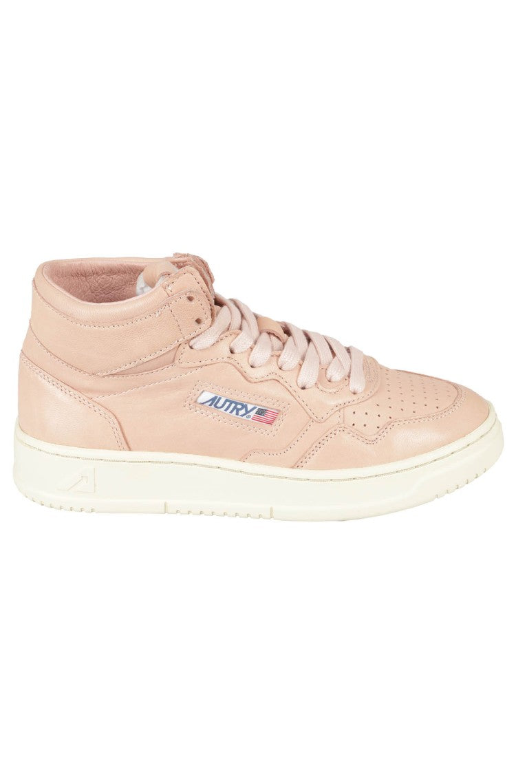 Autry High-Top Leather Sneakers With Perforated Toe Box