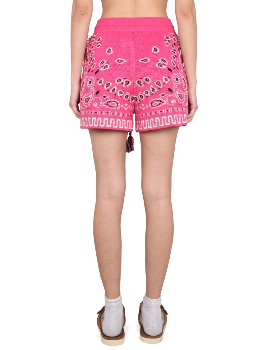 Alanui Patterned Short Bandana With Drawstring Tassels