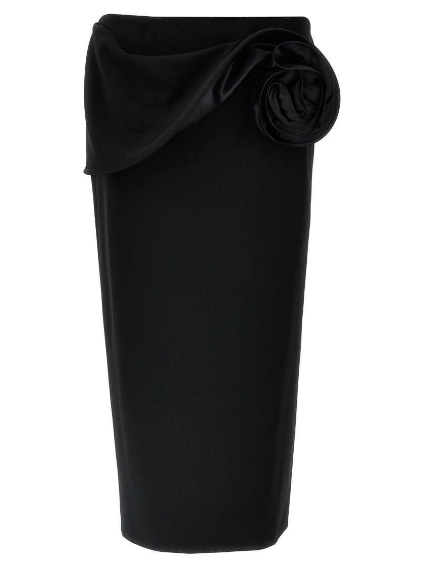 Magda Butrym Midi Skirt With Maxi 3D Floral Detail