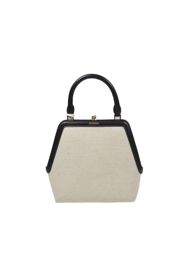 Jil Sander Goji Square Handbag In Beige Canvas