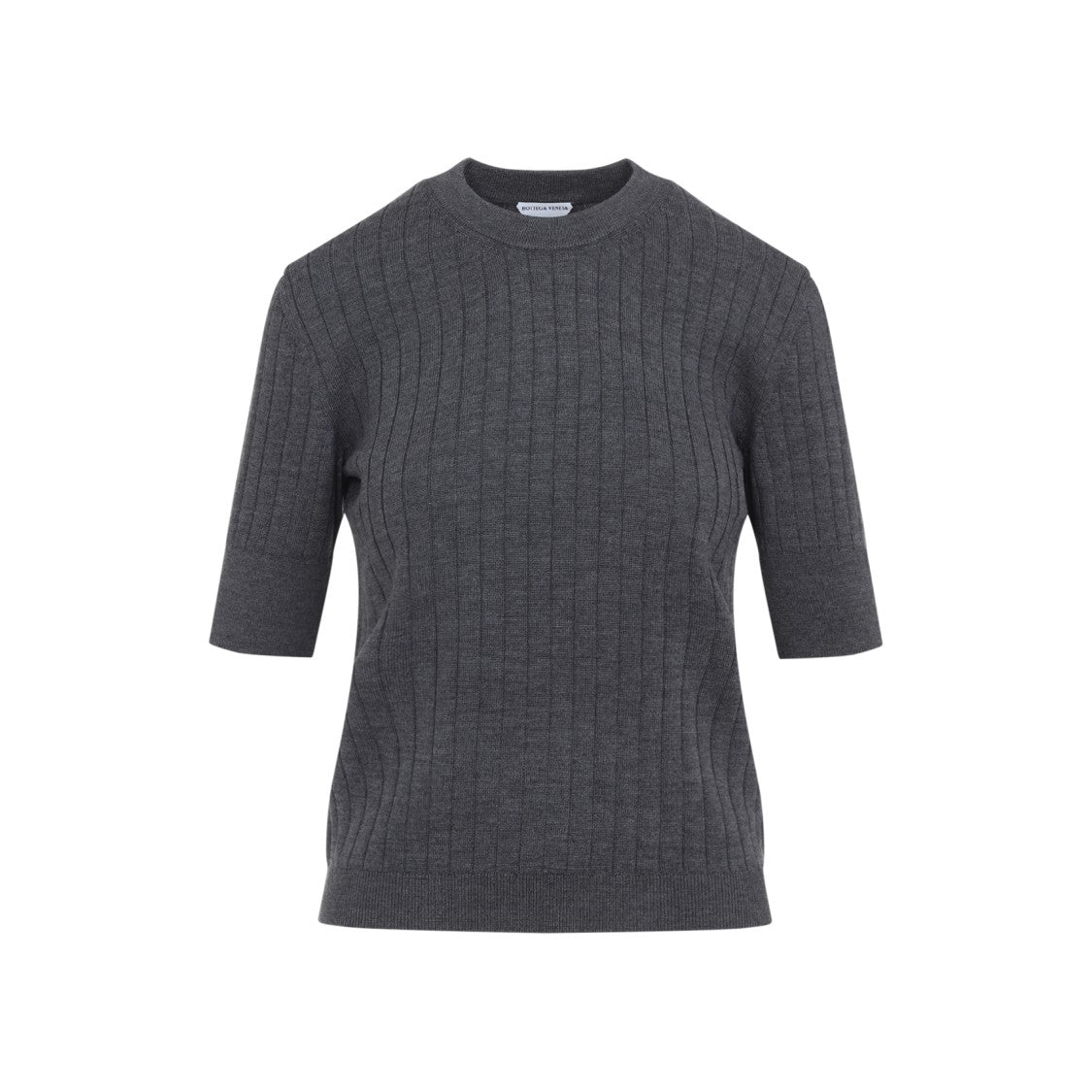 Bottega Veneta Anthracite Grey Wool Ribbed Top