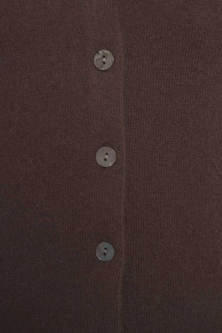 Crush Cashmere Gilet With Classic V-Neck And Full-Button Closure