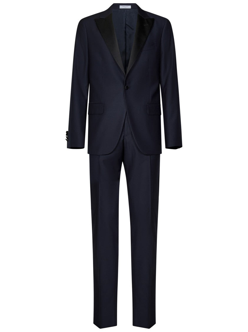 Boglioli Dark Blue Stretch Virgin Wool Tuxedo Suit