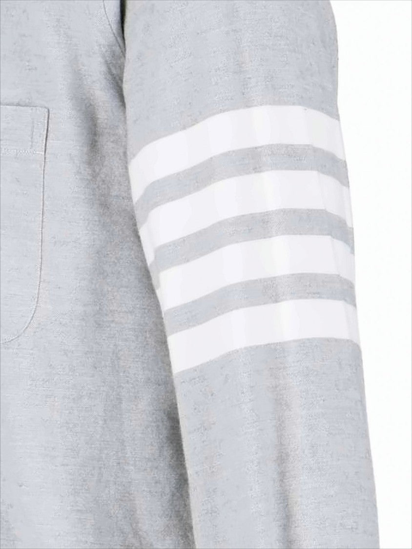 Thom Browne Classic Button-Down Long-Sleeve Shirt With Three-Stripe Detail
