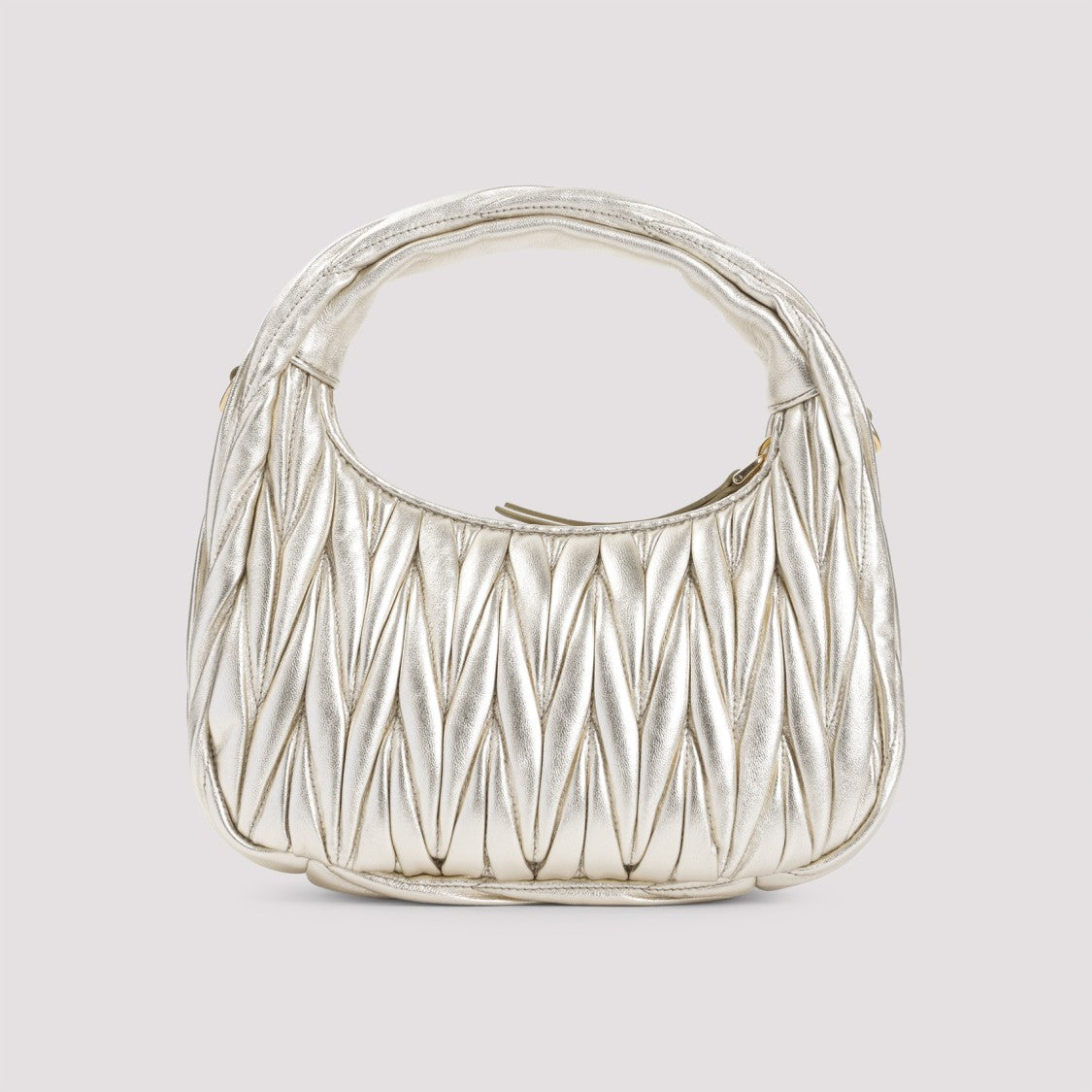 Miu Miu Quilted Metallic Lamb Leather Handbag