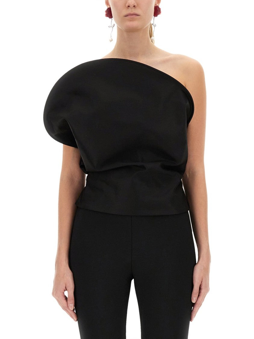 Magda Butrym Sculptural One-Shoulder Bustier With Architectural Elements