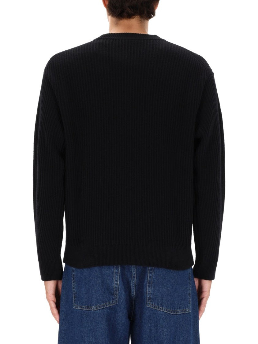Maison Kitsuné Ribbed Knit Sweater In Premium Merino Wool