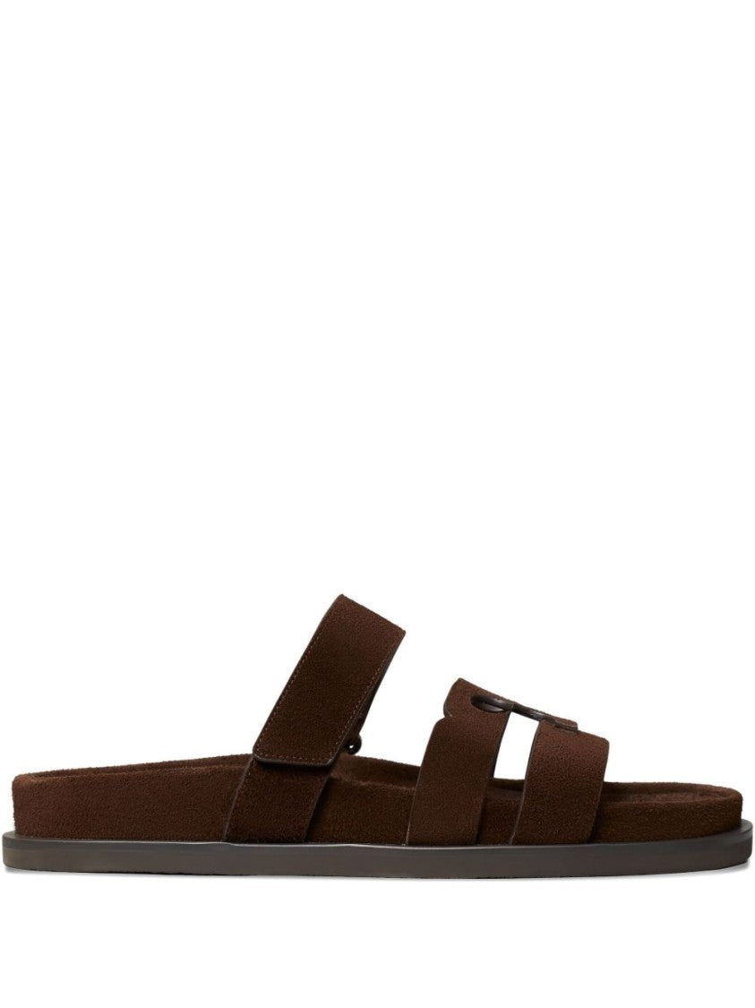 Tory Burch Brown Suede Sandals With Cut-Out Detail